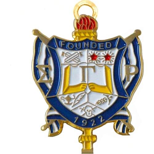 DIY SOROR Jewelry Making Blue Yellow Enamel Color Greek Sigma Gamma Rho Shield Pendants Sorority Charm