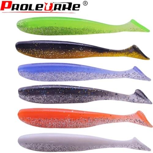 6Pcs Jig Easy Shiner Soft bait 80mm 3.5g Wobblers Fishing Lures shrimp odor Silicone Bait T tail Swimbaits Fishing Tackle