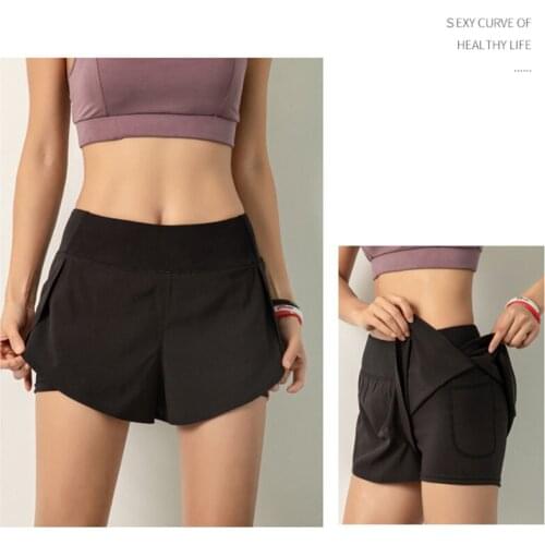 Sport Running Shorts Sweatpants Women 2 In i Yoga Shorts Quick-Drying Gym Workout Short Energy Legging Training Exercise Tight