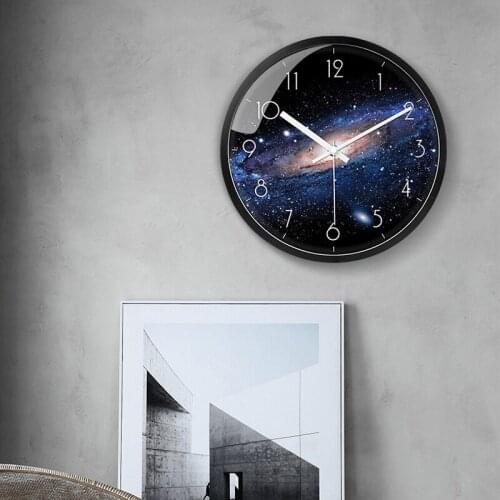 Glass Wall Clock Modern Design Landscape Light Luxury Colorful Art Reloj Pared Decorativo Clocks Living Room Bedroom Home Decor