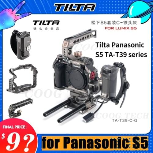Tilta Panasonic S5 Camera TA-T39 series Cage Kit surrounded cage connected to 15mm rail clips Black and Gray Color for Lumix S5