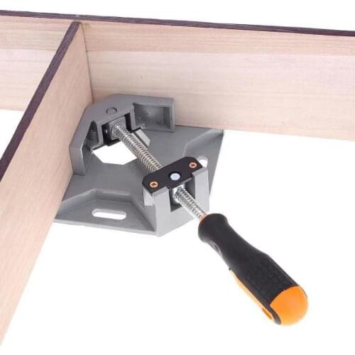 90 Degree Adjustable Carpenter Clip Angle Clamp Woodworking Frame Clip Tools Right Angle Aluminum Alloy Single/Double Handle