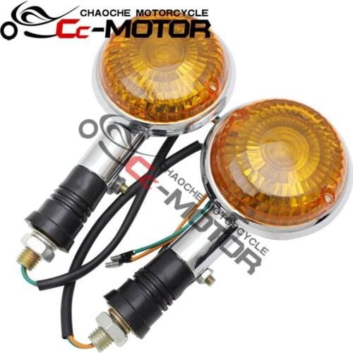 1 pair Motorcycle Turn Signal Indicators Blinker Amber Light Motorbike Signals Light Indicators for Yamaha XV250/400 DS400/650