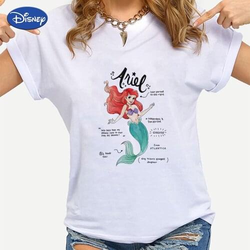 Disney Womens T shirt Tops Mermaid Hipster Cartoon Casual Edgy Soft Girl Style Clothes Best Friends Forever Tshirt Anime Tank