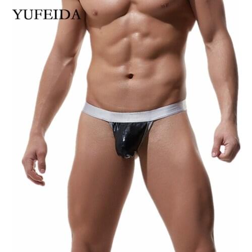 Sexy Mens Briefs Underwear Sexy Thongs Low-Waist Mens Underpants Open Butt Bulge Pouch Tangas Gay Sissy Panties T-back Bikini