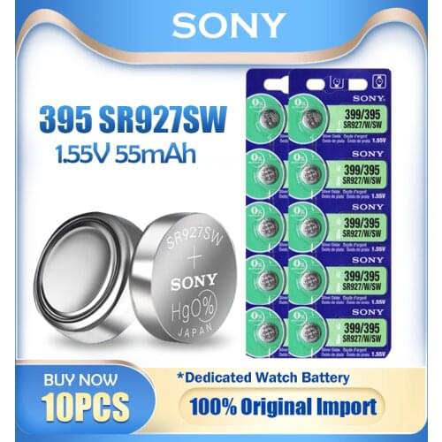 10PCS Sony 395 399 AG7 SR927SW SR927W SR927 LR927 LR927W For Pedometer Scale Watch Battery 1.55V Silver Oxide Button Coin Cell