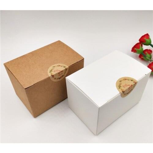 12Pcs/Lot DIY Handcraft Kraft Paper Square Boxes For Curtain Hook Packaging Gifts Container New Boxes With Flower Bike Stickers