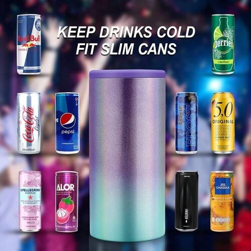 12oz Skinny Can Cooler Bag,wine Cooler Bag Wine Slim Can Cookize Cooler Tall Stubby Holder Foldable Holders Kitchen Beer Coozie