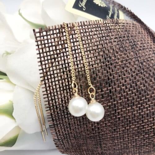 2019 Pearl Earrings Genuine Natural Freshwater Pearl gold Earrings Pearl Jewelry For woman Wedding Gift