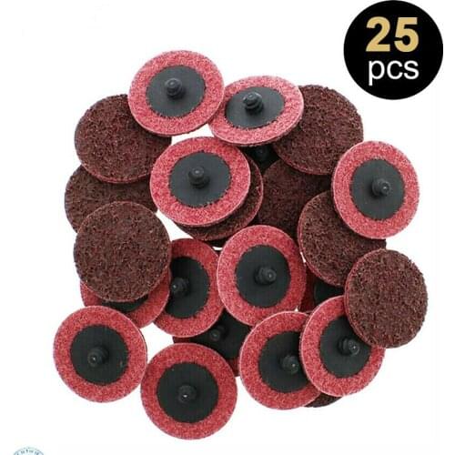 25Pcs 2 inch R-Type Roll Lock Sanding Discs Medium Grit Die Grinder Roloc Discs