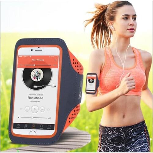 5.5'' Waterproof Sports Jogging Gym Armband Running Bag Touch Screen Cell Phone Arm Wrist Band Hand Mobile Phone Case Holder
