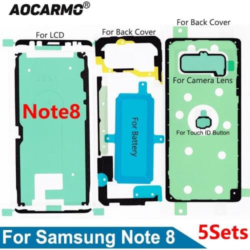 5Pcs/Lot For Samsung Galaxy Note8 Full Set Adhesive Tape LCD Screen+ Back Battery Cover Frame +Camera Lens Sticker Glue SM-N9500
