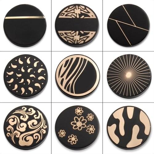 5PCS Metal Buttons Mens Womens Cashmere Coat Jacket Decoration Accessories Round Flat Black Hand-sewn Suit Buckle