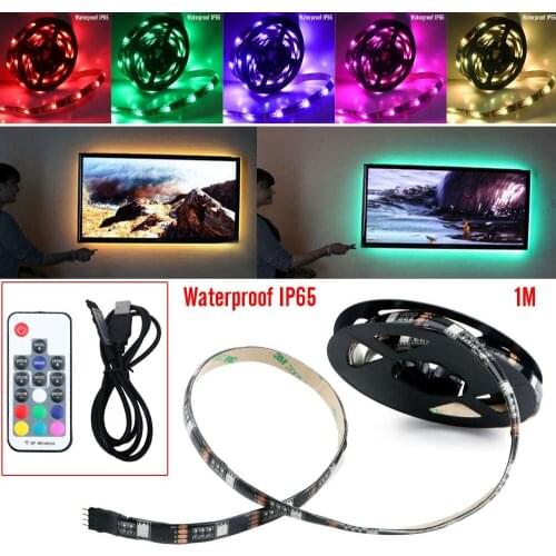 5V 1M / 2M USB Cable Power LED strip light lamp SMD 5050 Christmas desk Decor lamp tape For TV Background Lighting Light