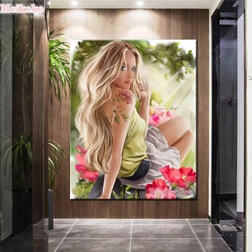 5D DIY Full Round/Square Diamond Painting Cartoon Pretty Girl Cross Stitch 3D Embroidery Rhinestone Mosaic Home Decor Art