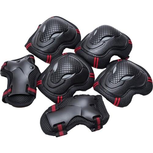 6PCS Skating Knee Support Sports Protector Kit Elbow Wrist Pad Guards Protective Gear For Skateboard Cycling Scooter Skiing
