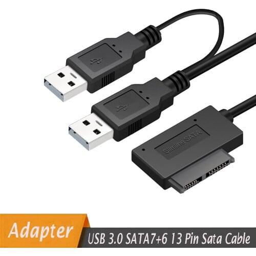 For HDD Drive Adapter Free Drive Adapter Recording Driver Free CD Drive HDD Line Drive SATA to USB 3.0 SATA7+6 13 Pin Sata Cable