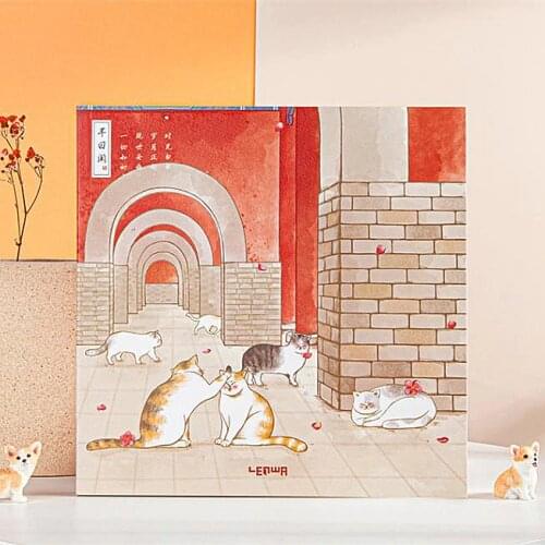 "Cat Holiday Sketchbook" Big Size Drawing Notepad Kawaii Cute Diary Journal Notebook Stationery Gift
