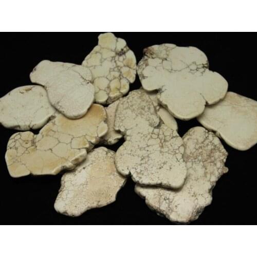 10pcs/lot Large White Howlite Freeform Slab Beads,UNDRILLED Turquoises Magnesite Loose Beads Big Slice Charms Findings 55-90mm