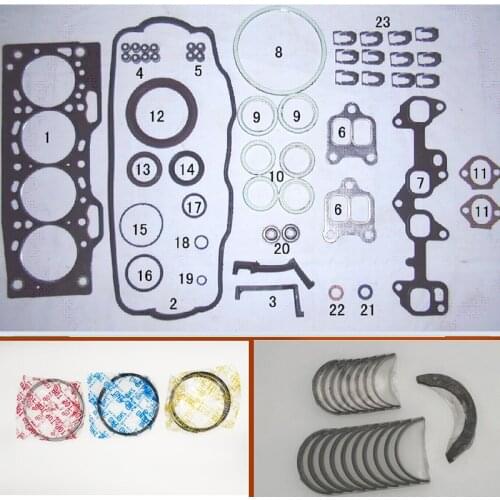 2E Engine complete Full Gasket Set kit crankshaft connecting rod bearing piston ring for Toyota COROLLA/STARLET/SPRINTER 1.3L