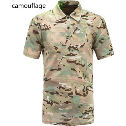 Breathable Quick Dry Camouflage T Shirts Hiking Hunting Fishing Men Short Sleeve Army Tactical T Shirt Breathable Casual Tees