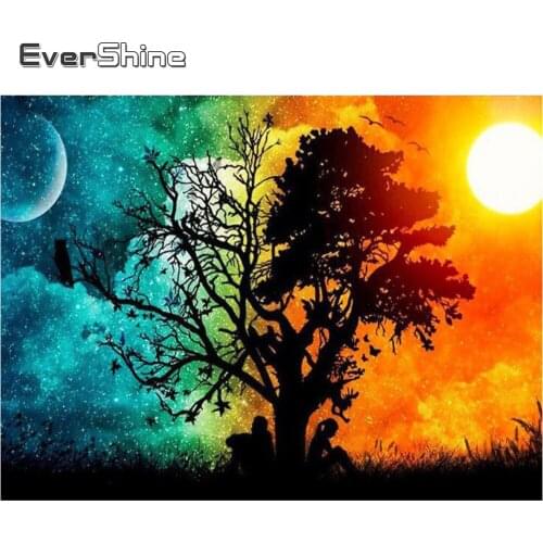 EverShine 5D Diamond Embroidery Landscape Cross Stitch Diamond Painting Full Square Drill Season Handmade Gift Tree Mosaic Kits