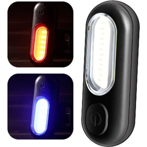COB LED Bicycle Lamp USB Rechargeable 5 Modes Red White MTB Road Bike Taillight Safety Helmet Warning Light Cycling Equipment