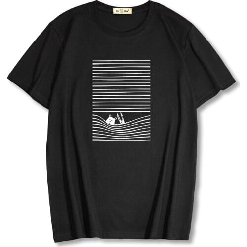 2021 Summer Mens T-shirt 100% Cotton Cartoon Print Funny Men T shirt Tops New Fashion loose tees Men Short Sleeve tshirt