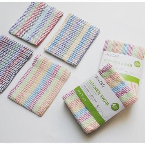 Hputexine 100% Cotton Dish Towel Plaid Pano De Prato Eco-Friendly Kitchen Towel Bulk Tea Towel Scouring Pad 4PCS/Set