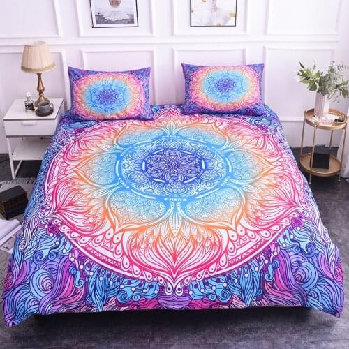 Bohemian Datura Stramonium Bedding Set Single Twin Full Queen King Size Flower Rose Bed Set Children Bedroom Duvetcover Sets 06