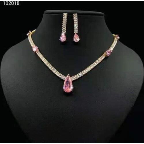 Funmode Hot sale PInk Green Small Jewelry Sets New Fashion Dubai Full Jewelry Set For Women Wedding Party Accessories FS201