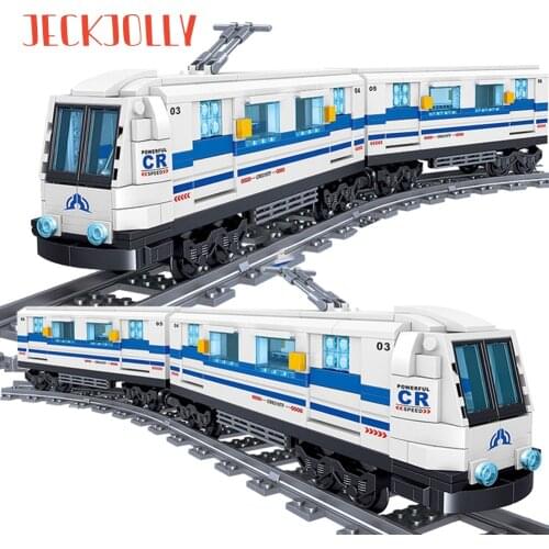 High Speed Train Building Blocks City Transportation Subway Rail Model Bricks Traffic Vehicle Toys for Children Christmas Gifts