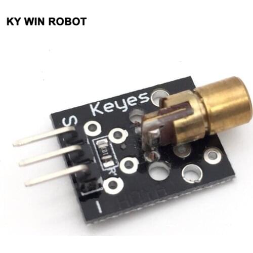1pcs KY-008 650nm Laser Sensor Module 6mm 5V 5mW Red Laser Dot Diode Copper Head for arduino Compatible with UNO MEGA 2560