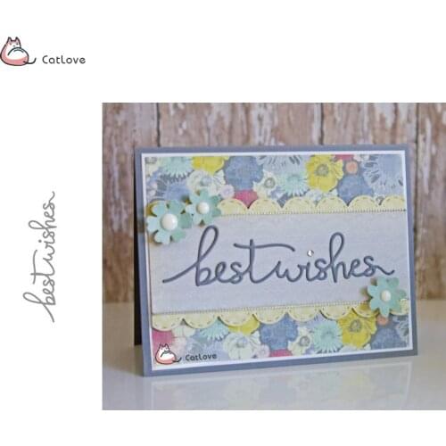Best Wishes Word Metal Cutting Dies Stencils For DIY Scrapbooking Paper Card Decorative Craft Embossing Die Cuts New 2019