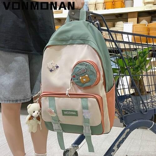 Fashion Women Backpack Purses Waterproof Nylon School Book Bag New Travel Bags for Teenager Girl Bagpack Rucksack Sac A Dos 2021