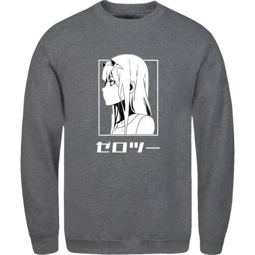 Long Sleeve Mens Sweatshirts Darling In The Franxx Hoodies Brand Casual Hoody Streetwear Winter Pullovers Black Supoleron Hombre