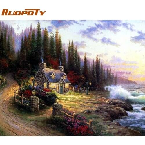 RUOPOTY Rural Landscape DIY Painting By Numbers Kit Coloring By Numbers Home Decor Wall Art Picture For Living Room Artwork 4050