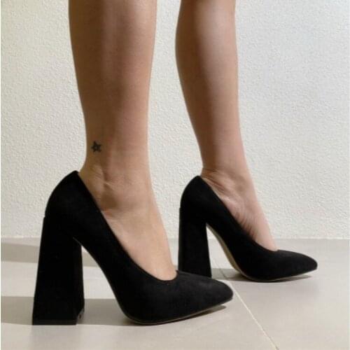 New Womens Thick Heel High Heels Pumps Womens Sexy Fashion Suede Pattern Womens Dress Shoes Wedding Shoes Platform Shoes