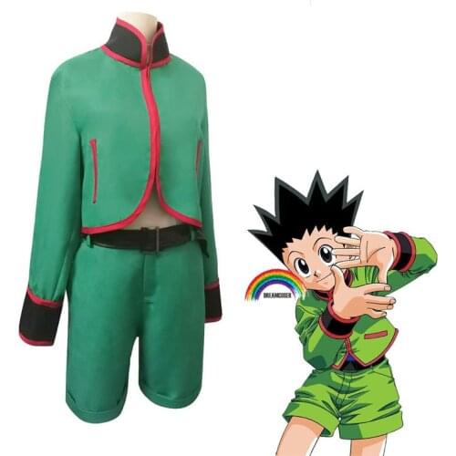 Hunter X Hunter Gon Freecss Cosplay Costumes with Shoe Covers Full Set for Party Customized Halloween Suit for Adult