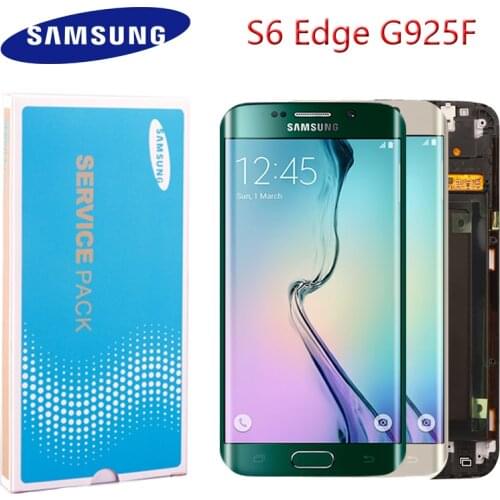 Original AMOLED LCD Display For Samsung Galaxy S6 Edge Lcd Display G925F SM-G925F Touch Screen Digitizer Replacement