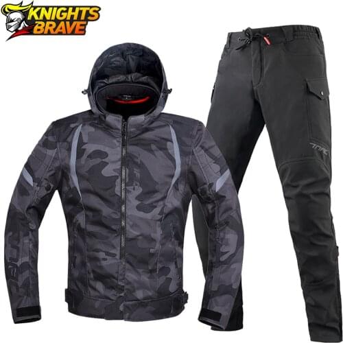 Autumn Winter Cold-proof Motorcycle Jacket Waterproof Moto Motocross Hooded Jacket Motorbike Riding Clothing Protective Gear