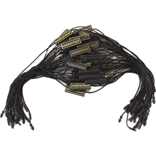 Custom Garment Logo Plastic Hang Tag Seal String Loop For Clothing