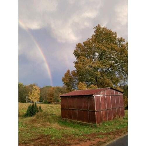 Christmas Art Gift Rainbow Landscape Oil Painting for Home Decoration Canvas Wall Painting for Hotel Office Vertical Handmade