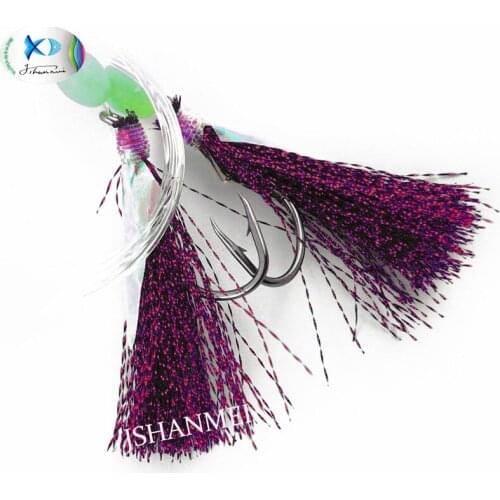 JSM 1 pack fishing hook with line Sea Bass Snappers Saltwater Fishing Rigs Hook Sets Luminous Bead Circle Hooks Sabiki Rig