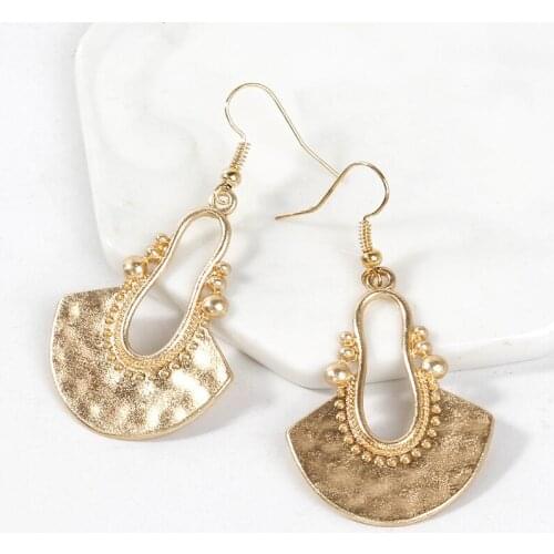 Geometric Earrings Vintage Alloy Drop Earrings For Women Gold Silver Color Earing New Earings Jewelry Earing Pendientes N1509