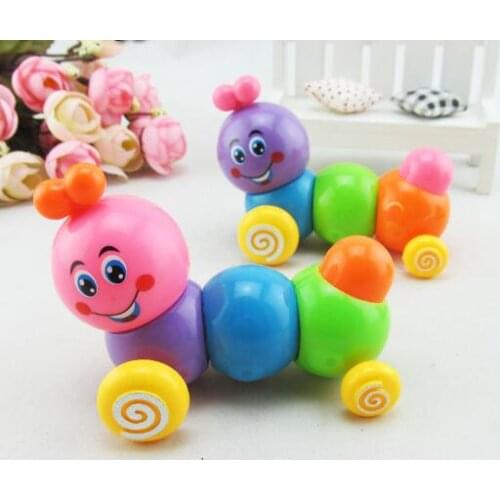 Cute Worm Wind Up Toy Mini Cartoon Clockwork Spring Worm Children Toy Toddler Educational Toy Random Color YH991