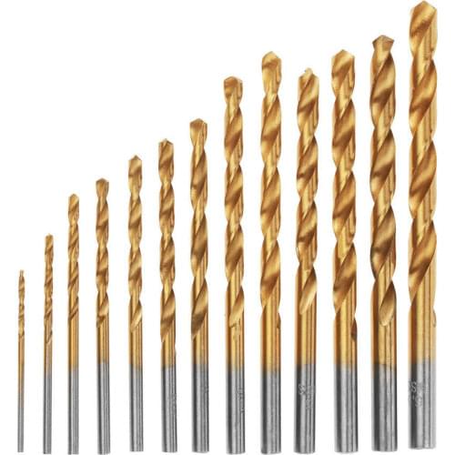 13pcs 1 5-6 5mm High Steel HSS Coated Drill Bits Shank Set Tool