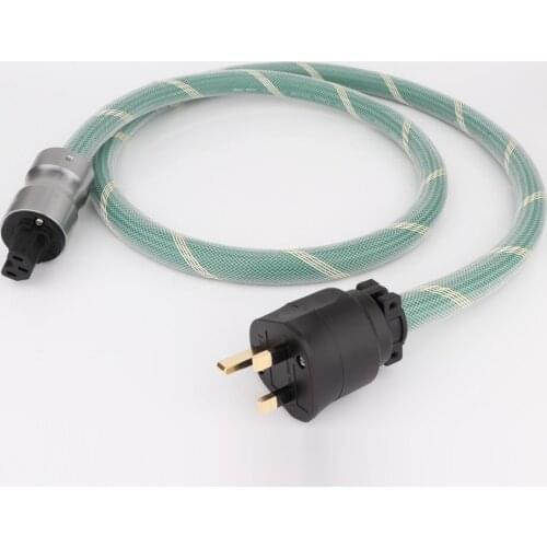 High Quality HI-End Copper Silver Mixed Power Wire Mains UK 13A AC Power Cable IEC Female HIFI AC Power Cable
