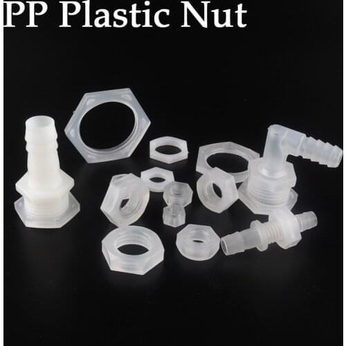 10Pcs G1/8''~G1''PP Plastic Nut Food Grade Translucent Nut Aquarium Fish Tank Hex Hexagon Bolt Air Pump Thread Connector Adapter