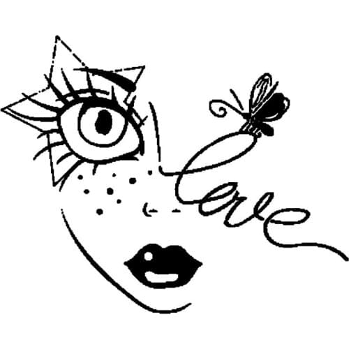 15CM*11.9CM Sexy Teen Girl In Star And Bee Decor Car Stickers Vinyl Decal Black/Silver C19-0141